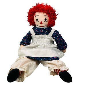 Vintage Raggedy Ann Plush Doll with Dress Apron 24"